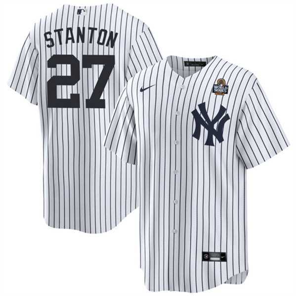 Men's New York Yankees #27 Giancarlo Stanton White 2024 World Series With Name Cool Base Stitched Jersey Dzhi,We sell and wholesale Men's New York Yankees #27 Giancarlo Stanton White 2024 World Series With Name Cool Base Stitched Jersey Dzhi on line form chian!
